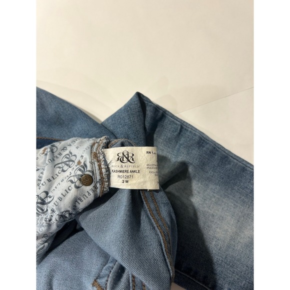 Rock &‎ Republic Womens Kashmiere Ankle Jeans Zipper Cuff Denim Blue 2M - Picture 5 of 7